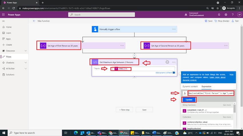 Usage of Max Function in Power Automate
